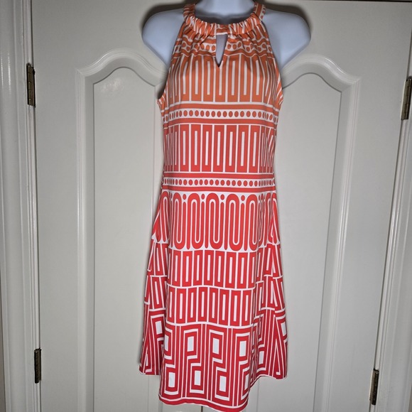 Jude Connally Dresses & Skirts - JUDE CONNALLY Dress‎  Geometric Ombra Orange/Red Summer Dress Size Small EUC